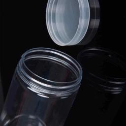 Garrafa De Embalagem De Plástico, garrafa De Selo Vazio Claro, Balde Circular, Jarra De Biscoito De Armazenamento, Latas Seladas De Grau Alimentício, Recipiente Tanque, 1Pc - Image 3