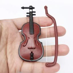 Criativo mini portátil trompete saxofone 1:12 casa de bonecas em miniatura plástico instrumento musical modelo cena acessórios - Image 3