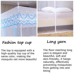 Mosquiteiro com suporte de aço inoxidável Zipper Lace Redes de cama queen românticas Tenda anti-insetos para cama individual e dupla - Image 3