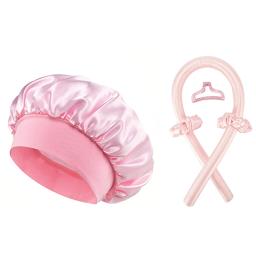 Nenhum calor modelador de cabelo e cetim touca de dormir conjunto heatless cabelo curling bandana garra de cabelo clipe anéis de cabelo macio dormir chapéu salão de beleza - Image 5