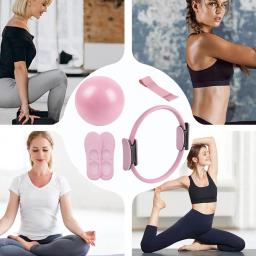 Kit de fitness para ioga com anel de pilates, bola de ioga, faixa de resistência, cinto de alongamento, fitness em casa, conjunto de pilates, kit de equipamentos - Image 5