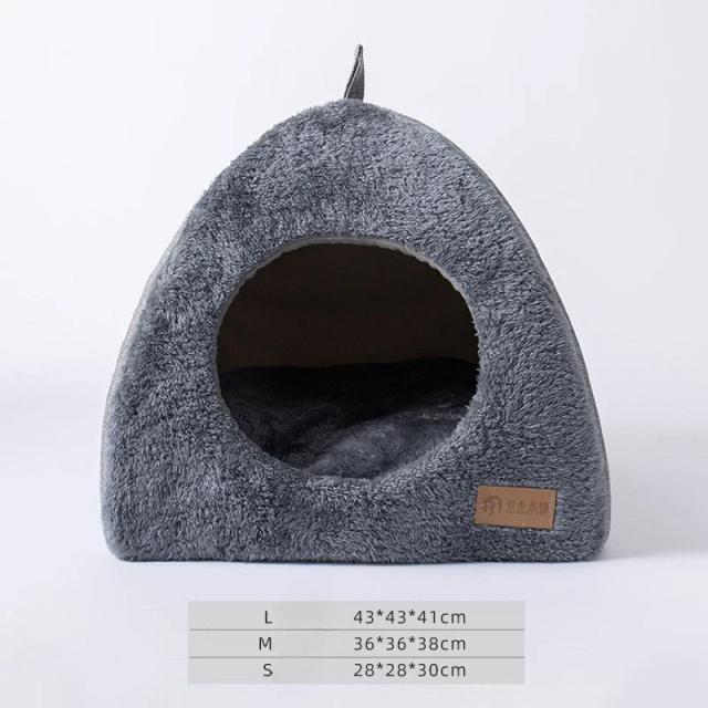 Cama Dobrável 2 em 1 para Gatos Indoor com Almofada Removível e Espaco Confortável