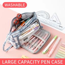 Multi camada grande capacidade lápis caso caneta suprimentos de armazenamento caixa de caneta kawaii bonito lápis casos sacos material escolar estacionário - Image 3