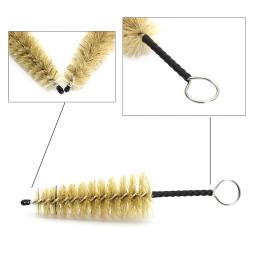 Bocal escova de limpeza para saxofone, sax, clarinete, trompete, flauta, acessórios, instrumento de sopro, marrom, natural mane, 2 pcs - Image 5