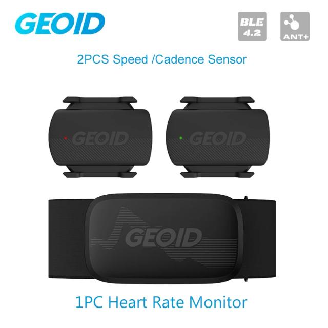 Monitor de Frequência Cardíaca Geoid HS500 com GPS, Bluetooth, ANT+ e Sensor de Peito para Ciclismo - Compatível com XOSS, Garmin e Magene