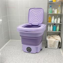 8l dobrável máquina de lavar portátil mini desidratável dormitório estudante meias calcinha aparelho doméstico frete grátis - Image 6