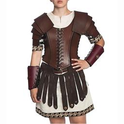 Saia de couro PU medieval Viking Knight para homens e mulheres, armadura gladiador, traje cosplay guerreiro, acessório para festa de Halloween, cinto borla - Image 6