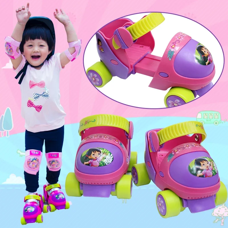 Patins ajustáveis para crianças, segurança, material de resistência, linha dupla, 4 rodas, sapatos de patinação - Image 2