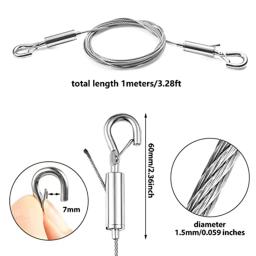Ajustável Picture Hanging Wire Kit, Heavy Duty Hardware, Cabos de Aço Inoxidável, 1m x 1.5mm, 2Pcs - Image 6