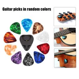 Acústico e guitarra elétrica picaretas, palhetas, 1 Pick Holder, colorido, 10pcs - Image 2
