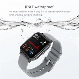Smartwatch esportivo P8 com monitor de freqüência cardíaca, pulseira de fitness, tela sensível ao toque, IPX7, alta definição, suporte multilíngue - Image 5
