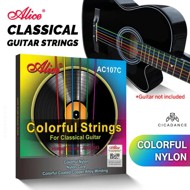 Revestimento Colorido Anti-Ferrugem para Cordas de Guitarra Acústica em Nylon Original - Som Brilhante e Confortável, Conjunto com 6 Cordas de Alta Qualidade