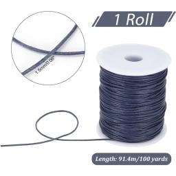 Fios de algodão encerado para DIY, azul cordão encerado, Beading String Twine, pulseira, colares, Dreamcatche, cera, 100 jardas, 1,5mm - Image 2