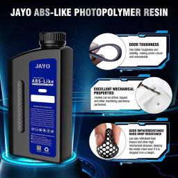 JAYO-UV Resina para LCD 3D Printing Material, ABS como, padrão, base vegetal, Nylon como, Water-Wash, cura UV rápida líquida, 405nm, 1kg - Image 3