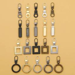 5 pçs destacável metal zíper pullers sliders cabeça zippers kits de reparação zíper puxar guia diy costura jaqueta roupas - Image 1