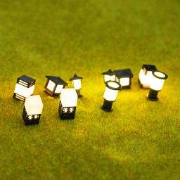 Miniatura LED Lawn Lamp Model, DIY Building, Sand Table, Cena do Jardim, Kits de Diorama de Luzes, 3V, 5Pcs - Image 6