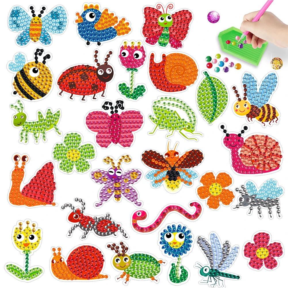 Pintura diamante adesivos para crianças, Cartoon Animal Art Set, DIY Gift, iniciantes, mosaico adesivos, kits de números, artesanato para criança, 2pcs - Image 1