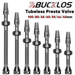 Bucklos 40mm válvulas de bicicleta sem câmara de ar 44mm válvulas presta sem câmara de ar de bicicleta de estrada 60mm 80mm 100mm liga de alumínio válvula f/v peças de bicicleta - Image 1