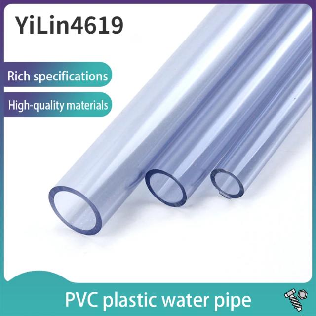 Tubo de PVC Transparente para Aquário - Tubulação de Água Plástica Dura de 50cm