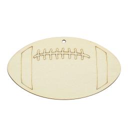 Peça De Madeira Em Forma De Bola De Rugby, Gravação A Laser Hangtag De Madeira Pendurado Tapete De Mesa Isolante, DIY Handmade Graffiti Decoração - Image 1