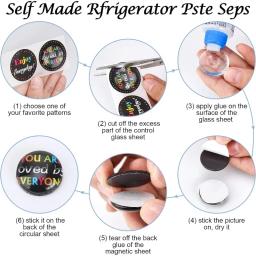 50 conjuntos de ímãs artesanais de vidro cerâmico ferrite ímã com suporte adesivo e vidro transparente transparente para artesanato diy ímã de geladeira - Image 5