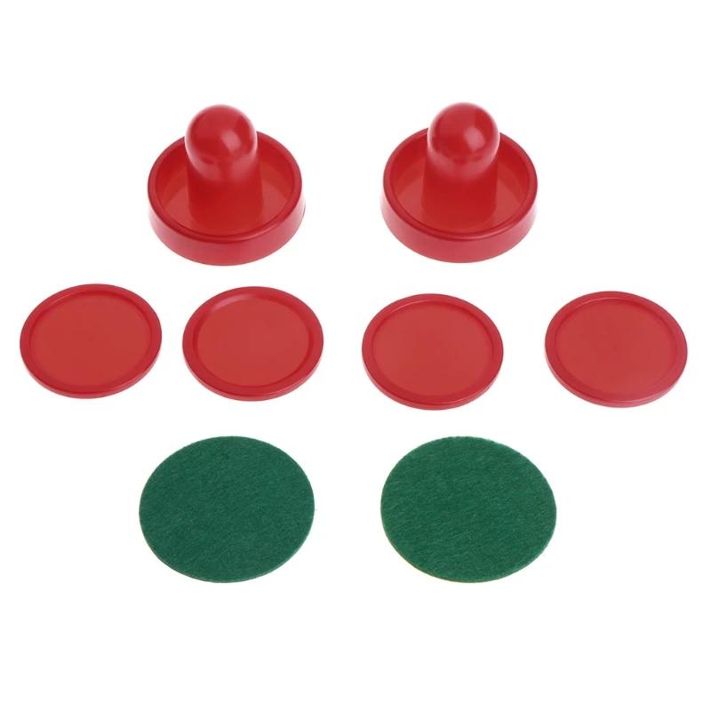 25uc 2 peças empurradores hóquei ar vermelho discos hóquei ar para mesas jogo grandes alças objetivo - Image 1