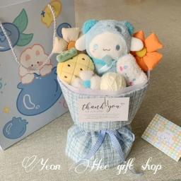 Sanrio anime kuromi buquê de flores de pelúcia dos desenhos animados hellokitty cinnamoroll brinquedo de pelúcia kawaii decoração boneca menina presente dos namorados - Image 4