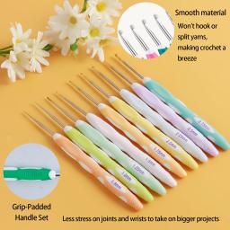Agulhas de crochê ergonômicas, 18 tamanhos Crochet Kit, Agulhas de tricô portáteis, 0.8mm-6mm - Image 5