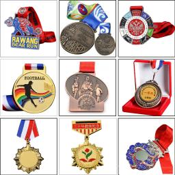 Personalizado medalha de futebol ouro prata cobre medalhas personalizado esportes metal medalha com fitas medalhões personalização pingente presente - Image 1