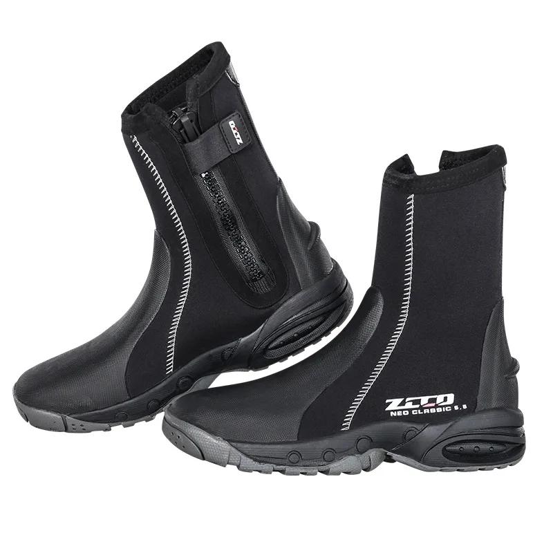 Neoprene Diving Boots for Men, High Upper, Cold Proof, Swimming Shoes for Snorkeling, Surf, Kayak, Vela, Beach Creek, Novo, 5mm, 2023 - Image 1