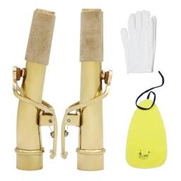 Saxofone de latão banhado a prata pescoço curvado, sax estendido pescoço curvo para tenor, alto, soprano, acessórios de substituição de madeiras - Image 3