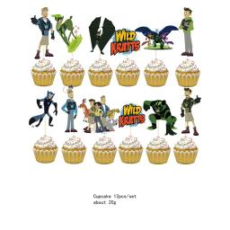 Conjunto de decoração de festa temática Disney para crianças, kratts selvagens, copos e pratos, banner, chapéus, palhas, saque B, meninos felizes, aniversário - Image 6