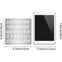 Stainless Steel Letter and Number Stencil, Metal Lettering, Alphabet Symbol, Painting Template, Journal Tool, 6.3 in, 1 PC - Image 2