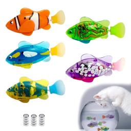 Brinquedo do gato led indutivo interativo natação robô peixes brinquedos brilhantes peixes elétricos estimular gatinho caça instinto produtos para animais de estimação - Image 1