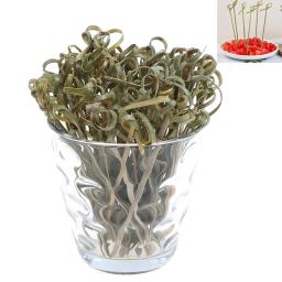 Descartável bambu gravata atada Espetos, torcida termina, cocktail comida, frutas picaretas, garfo varas, buffet, cupcake topper, 100pcs - Image 6