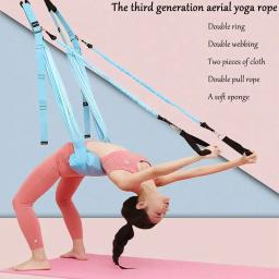 Correia de ioga aérea ajustável para mulheres, porta elástica, rede suspensa, balanço, fitness, suporte de mão, dispositivo de treinamento de corda - Image 4