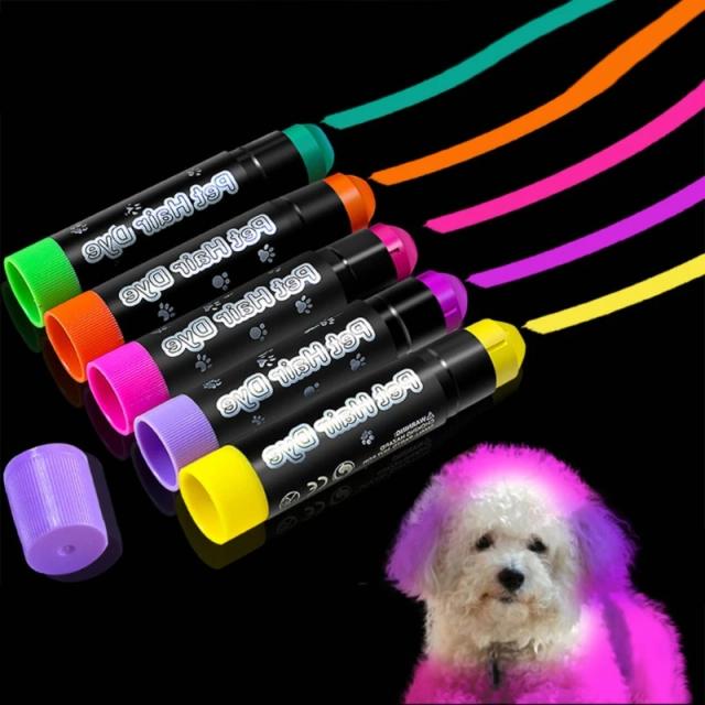 Conjunto de Canetas Coloridas para Coloração de Cabelos de Animais de Estimação - 12 Cores Laváveis e Seguras