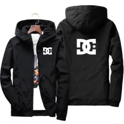 Jaqueta com capuz estampada DC masculina, moletom casual com zíper, blusão, sportswear, casaco masculino, tamanho grande, marca de moda - Image 2