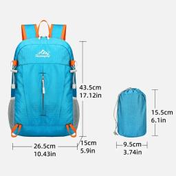Saco de Montanhismo Dobrável e Portátil, Mochila Ultraleve, Mochila Unisex Caminhadas, Escalada ao ar livre e Ciclismo - Image 6