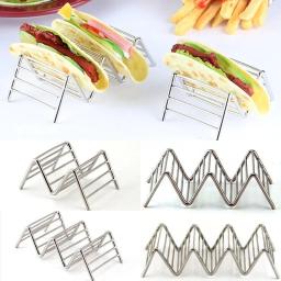 Suporte de Taco de Aço Inoxidável, Food Rack, Conchas, 1-4 Slots, Ferramenta De Cozimento De Cozinha, Suporte De Torta, Bakeware, Ferramentas De Cozinha - Image 1