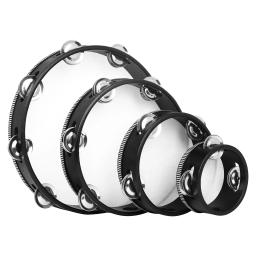 Tambourine mão sino tambor para crianças, madeira maciça, educação precoce iluminação brinquedos, instrumento Orff, 4 ", 6", 8 ", 10", 4 pcs por conjunto - Image 2