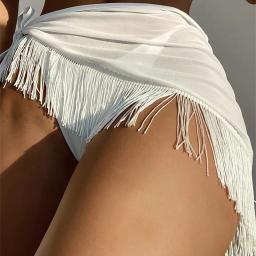 Top de capa com saia feminina, roupa de banho de praia com babados, roupa de banho pura, verão 2022 - Image 4