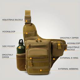 Bolsa de ombro de pesca à prova dwaterproof água esportes ao ar livre ciclismo crossbody peito único mochila viagem escalada acampamento tático bolsa - Image 5