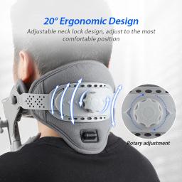 Suporte de pescoço para órtese Colar cervical ajustável Corretor de postura fixável Alinhamento da coluna vertebral de tração, cinta de alongamento - Image 5