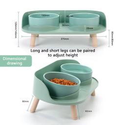 Tigelas duplas para gatos e cães, Pet Alimentador, Altura ajustável, bebedor, tigela de água, alimentação elevada, Kitten Supplies, Alimentadores, Cães Dish - Image 3