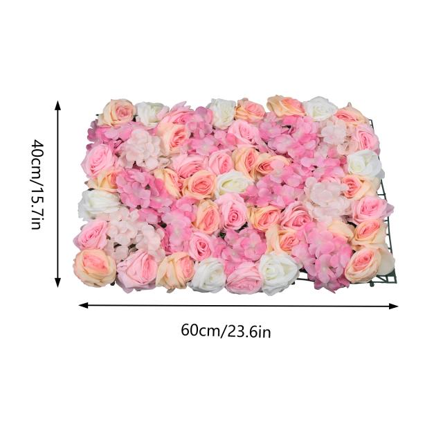 Kit Premium de 4 Painéis 3D de Flores em Seda para Decoração de Casamento e Quartos Rosa