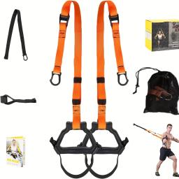 Correias de treinamento de resistência peso corporal, kit completo para treinamento de corpo inteiro, com âncora de porta e extensores - Image 1