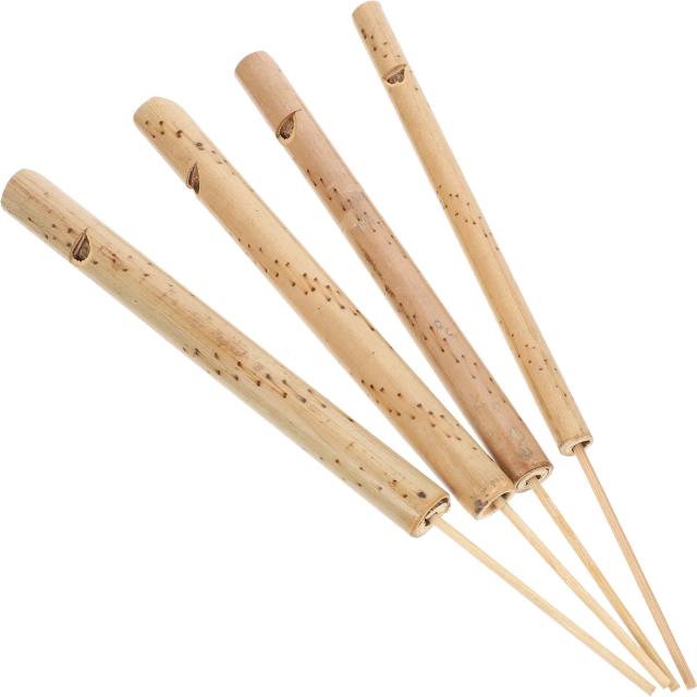 Flauta de Bambu e Apito de Pássaro - Conjunto de 4 Brinquedos Musicais para Festas de Aniversário Infantil