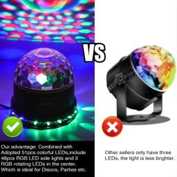 Som ativado girando discoteca bola festa luzes, 3W RGB LED Stage Lights, Luz do projetor do laser para o Natal, Festival do casamento - Image 5
