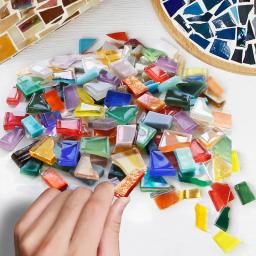 250g/1000g diy peças de mosaico artesanato irregular partículas de vidro cristal decorativo polychrome - Image 1